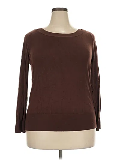 Pre-owned Carole Little 3/4 Sleeve T-shirt In Brown