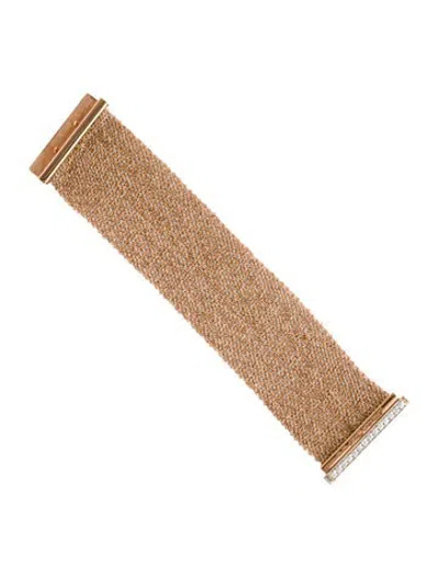 Pre-owned Carolina Bucci 18k Diamond Woven Bracelet, 6" In Multicolor