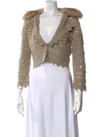 Pre-owned Carolina Herrera Cashmere Patterned Sweater In Neutrals