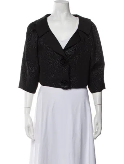 Pre-owned Carolina Herrera Patterned Blazer In Black