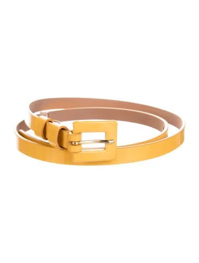 Pre-owned Carolina Herrera Skinny Patent Leather Waist Belt In Yellow