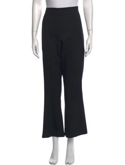Pre-owned Carolina Herrera Virgin Wool Flared Pants In Black
