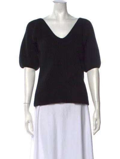 Pre-owned Carolina Herrera V-neck Sweater In Black