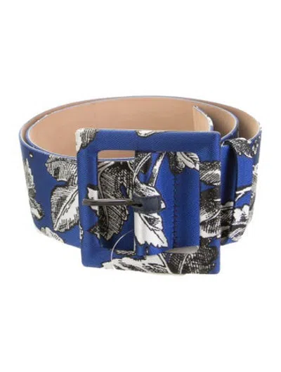 Pre-owned Carolina Herrera Wide Nylon Waist Belt In Blue