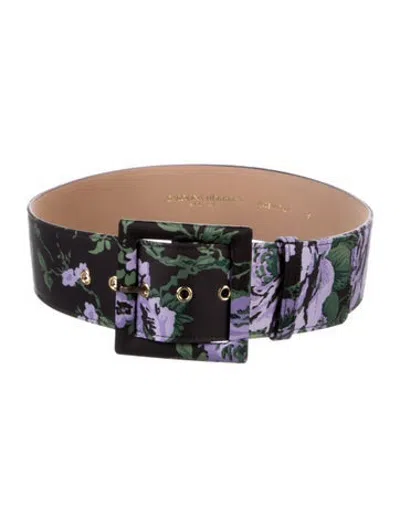 Pre-owned Carolina Herrera Wide Satin Waist Belt W/ Tags In Black