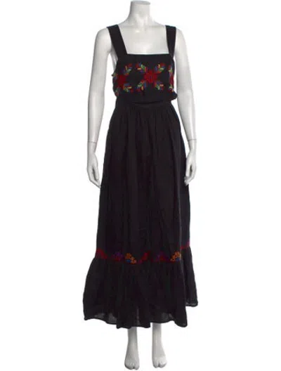 Pre-owned Carolina K Linen Long Dress In Black
