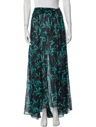 Pre-owned Caroline Constas Floral Print Long Skirt In Blue