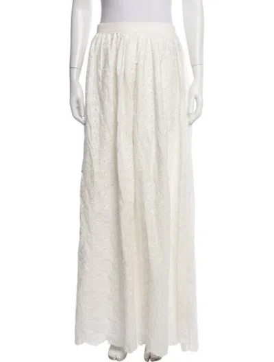 Pre-owned Caroline Constas Floral Print Long Skirt In Neutrals