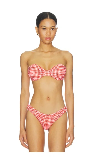 Caroline Constas Maria Bikini Top In Red