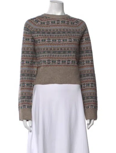 Pre-owned Caroline Constas Patterned Crew Neck Sweater W/ Tags In Multicolor