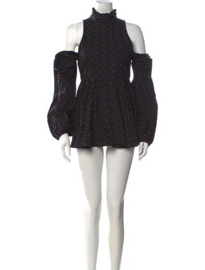 Pre-owned Caroline Constas Printed Mini Dress In Blue