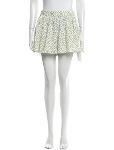 Pre-owned Caroline Constas Printed Mini Shorts In Green