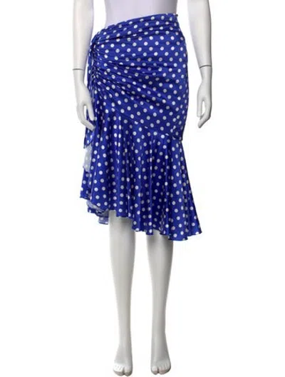 Pre-owned Caroline Constas Silk Midi Length Skirt In Blue
