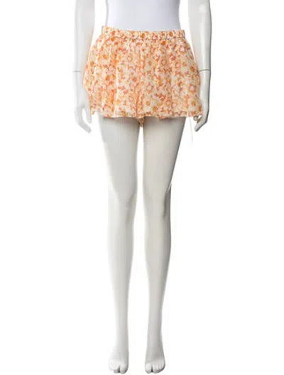 Pre-owned Caroline Constas Silk Mini Shorts In White