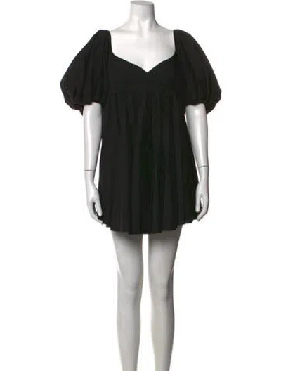 Pre-owned Caroline Constas Square Neckline Mini Dress In Black