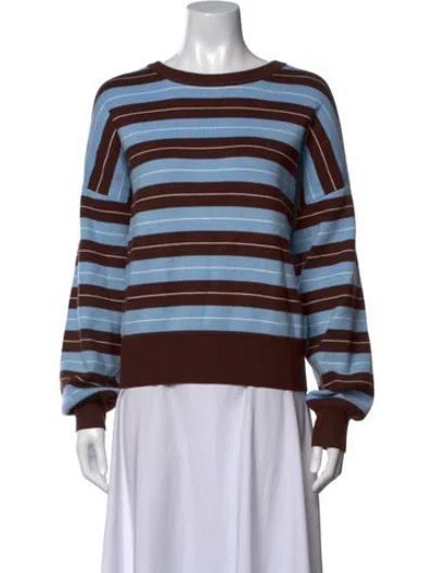 Pre-owned Caroline Constas Striped Crew Neck Sweater W/ Tags In Multicolor
