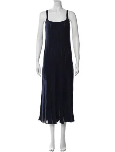 Pre-owned Caroline Constas Striped Midi Length Dress In Blue