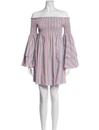Pre-owned Caroline Constas Striped Mini Dress In Red