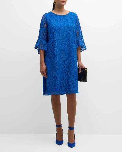 Caroline Rose Plus Plus Size Flora Lace Julia Dress In Royal