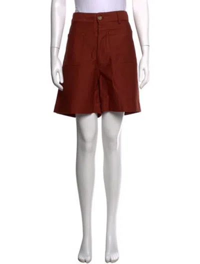 Pre-owned Caron Callahan Mini Shorts W/ Tags In Brown/orange