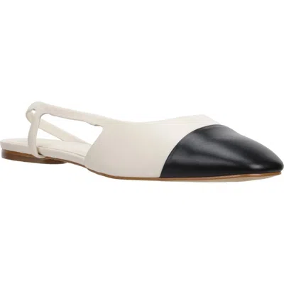 Carrano Women's Eliz Sling Back Leather Dress Flat In Black/latte In Gray
