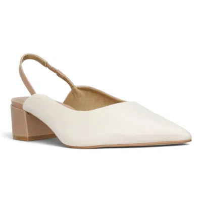 Carrano Women's Heidi Leather Slingback Pump Heels In Latte/toast In White