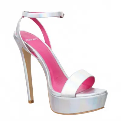 Carrano Women's Nancy High Heel Dress Platform Sandals In Silver In White