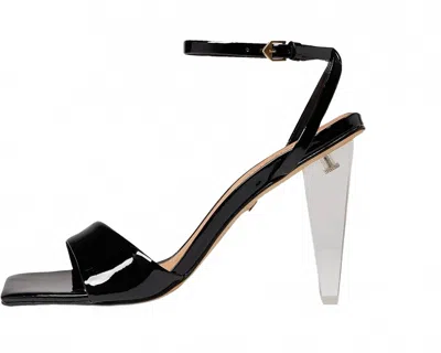 Carrano Women's Transparent Heel Leather Sandal In Black