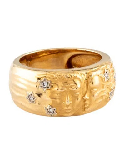 Pre-owned Carrera Y Carrera 18k Diamond Double Face Ring In Multicolor