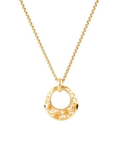 Pre-owned Carrera Y Carrera 18k Jasmin Vine Pendant Necklace, 17" In Multicolor