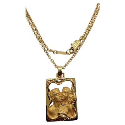 Pre-owned Carrera Y Carrera Adam & Eve Lovers Diamond 18k Yellow Gold Pendant Necklace