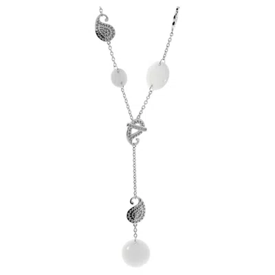 Pre-owned Carrera Y Carrera Diamond Aqua 18k White Gold Pendant Laria Necklace