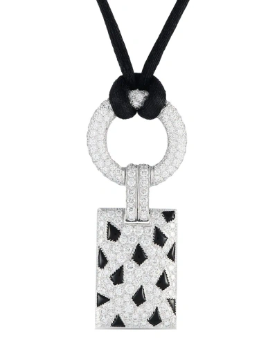 Cartier 18k 2.85 Ct. Tw. Diamond & Onyx Panthere Necklace (authentic ) In Metallic