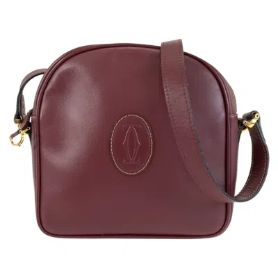 Pre-owned Cartier Bordeaux Leather Pochette Shoulder Bag ()