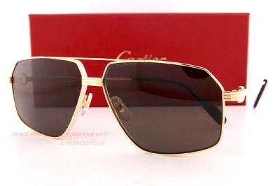 Pre-owned Cartier Brand  Sunglasses Ct 0270/s-001 Gold/gray For Men