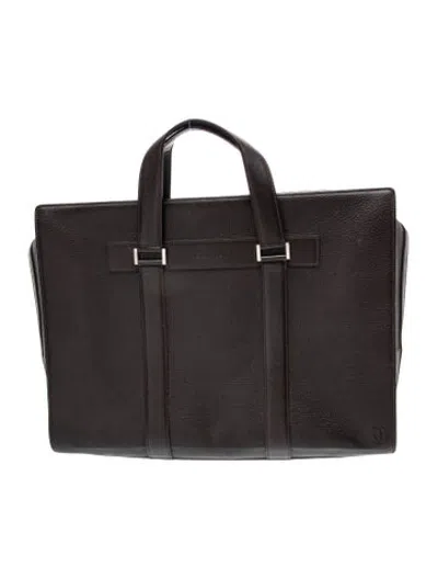 Pre-owned Cartier Leather Briefcase In Black