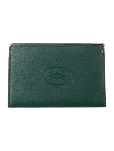 Pre-owned Cartier Leather Card Holder In Green