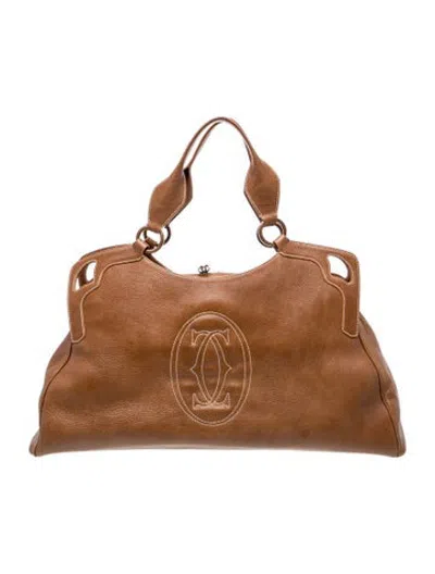 Pre-owned Cartier Leather Tote In Brown