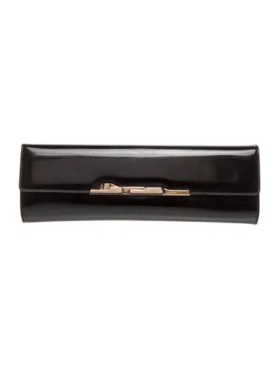 Pre-owned Cartier Patent Leather Clutch In Black