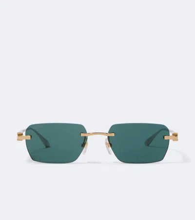 Cartier Signature C Rectangular Sunglasses In Gold