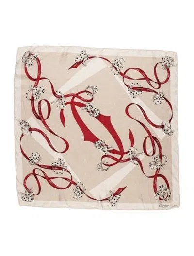 Pre-owned Cartier Silk Animal Print Scarf In Neutrals