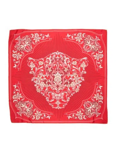 Pre-owned Cartier Silk Vintage Scarf In Red