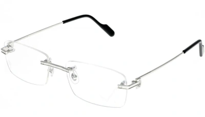 Pre-owned Cartier Silver Rimless 55mm-140mm Unisex Eyewear Ct0259o-001 In Clear