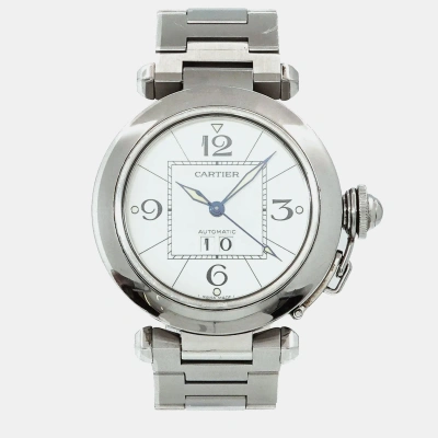 Pre-owned Cartier W31055m7 Automatic Men's Wristwatch 35 Mm In White