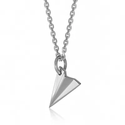 Cartography Men's The Long Goodbye Paper Airplane Necklace In Sterling Silver