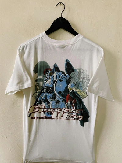 Pre-owned Cartoon Network X Vintage 2000 Mobile Suit Gundam Wing T-shirt White