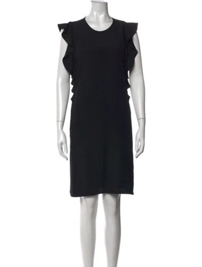 Pre-owned Carven Crew Neck Knee-length Dress In Black