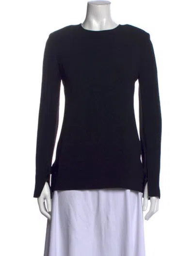Pre-owned Carven Crew Neck Long Sleeve Top In Black