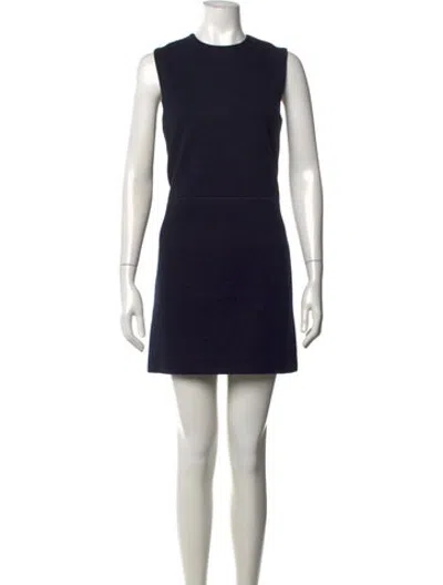 Pre-owned Carven Crew Neck Mini Dress In Black