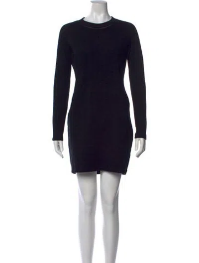 Pre-owned Carven Crew Neck Mini Dress In Black